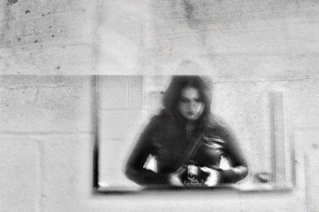 photographer in orange